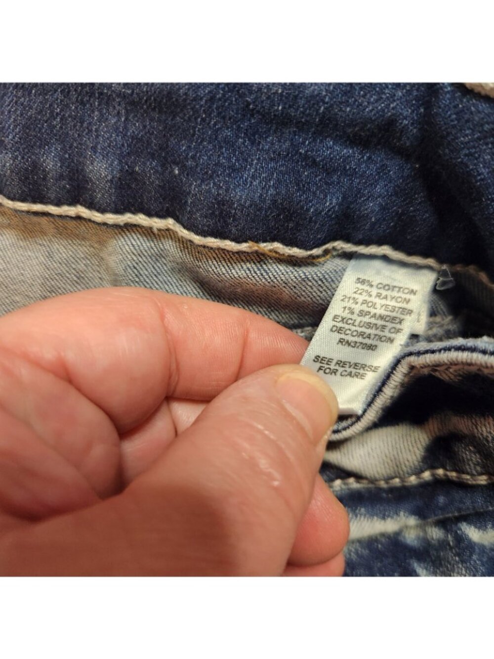 Cato Blue Jeans Mid Rise Acid Wash Boot Lg Denim Blue Jean Petite Siz 14P 34Wx29 - Picture 16 of 16